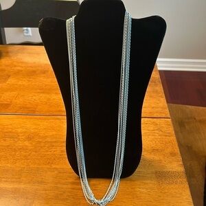 Gold and light green long necklace